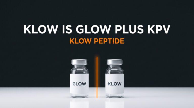 Klow peptide is GLOW plus KPV: two research vials, GLOW vs KLOW.