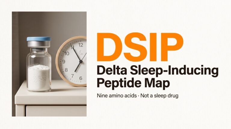 DSIP delta sleep-inducing peptide research map — nine amino acids, not a sleep drug, education thumbnail