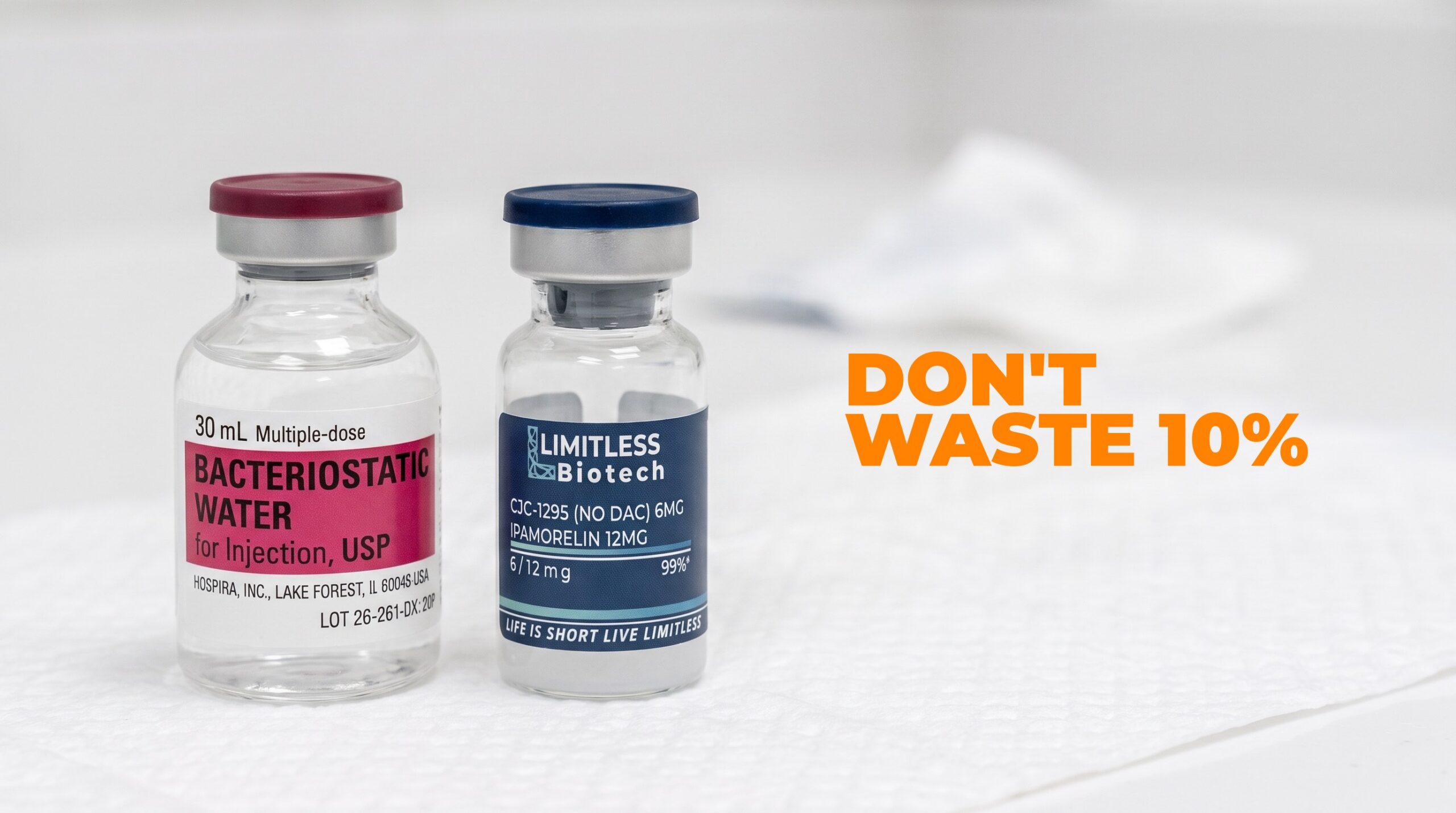 How to reconstitute peptides without wasting 10 percent of the vial