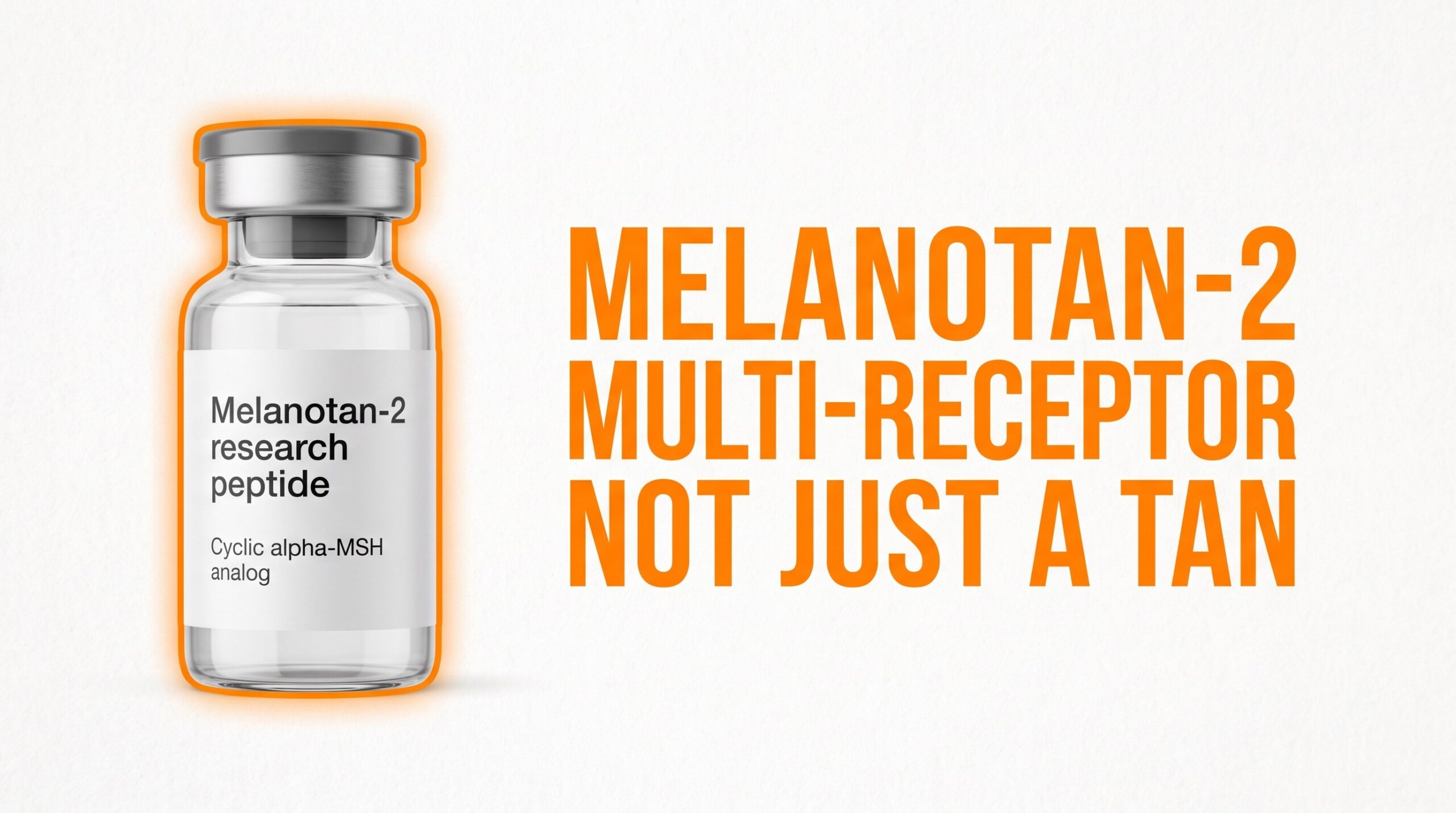 Melanotan-2 featured thumbnail — multi-receptor research map, not a tan protocol