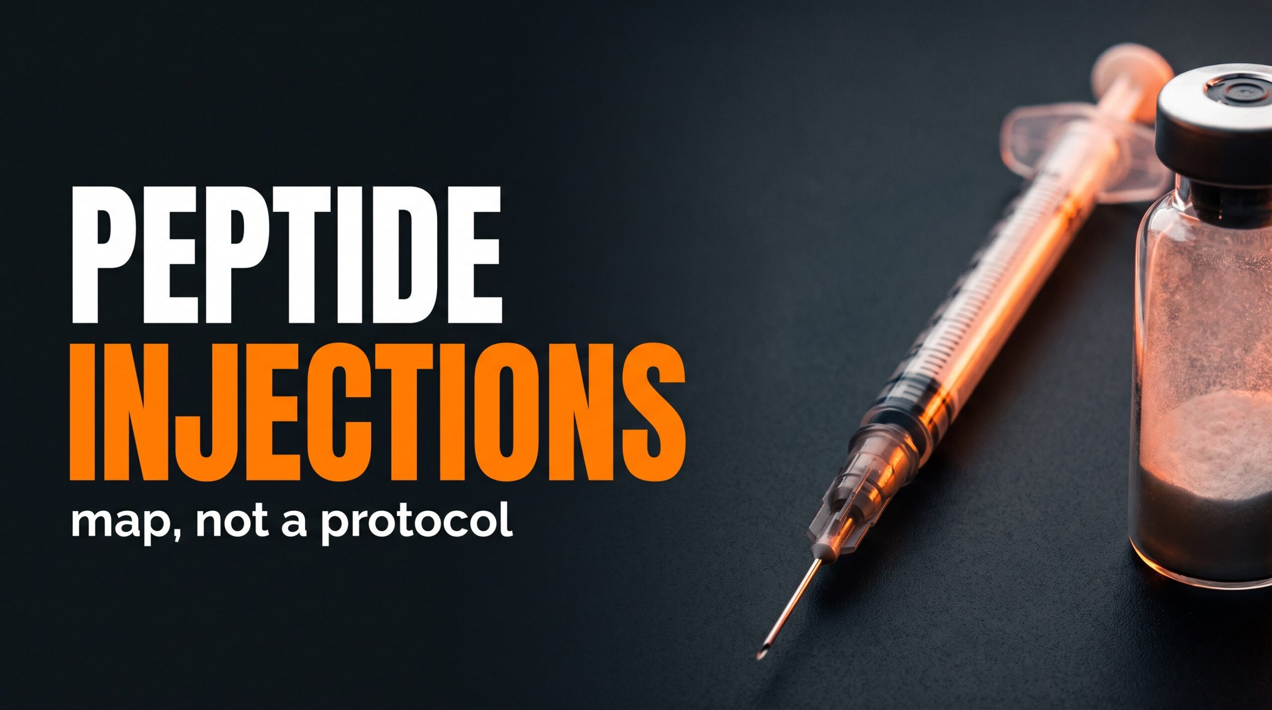 Peptide injections hub featured thumbnail — delivery lane map honesty, education only