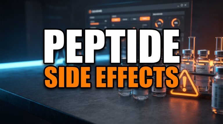 Peptide side effects hub featured thumbnail — dashboard vs blank panel map, education only