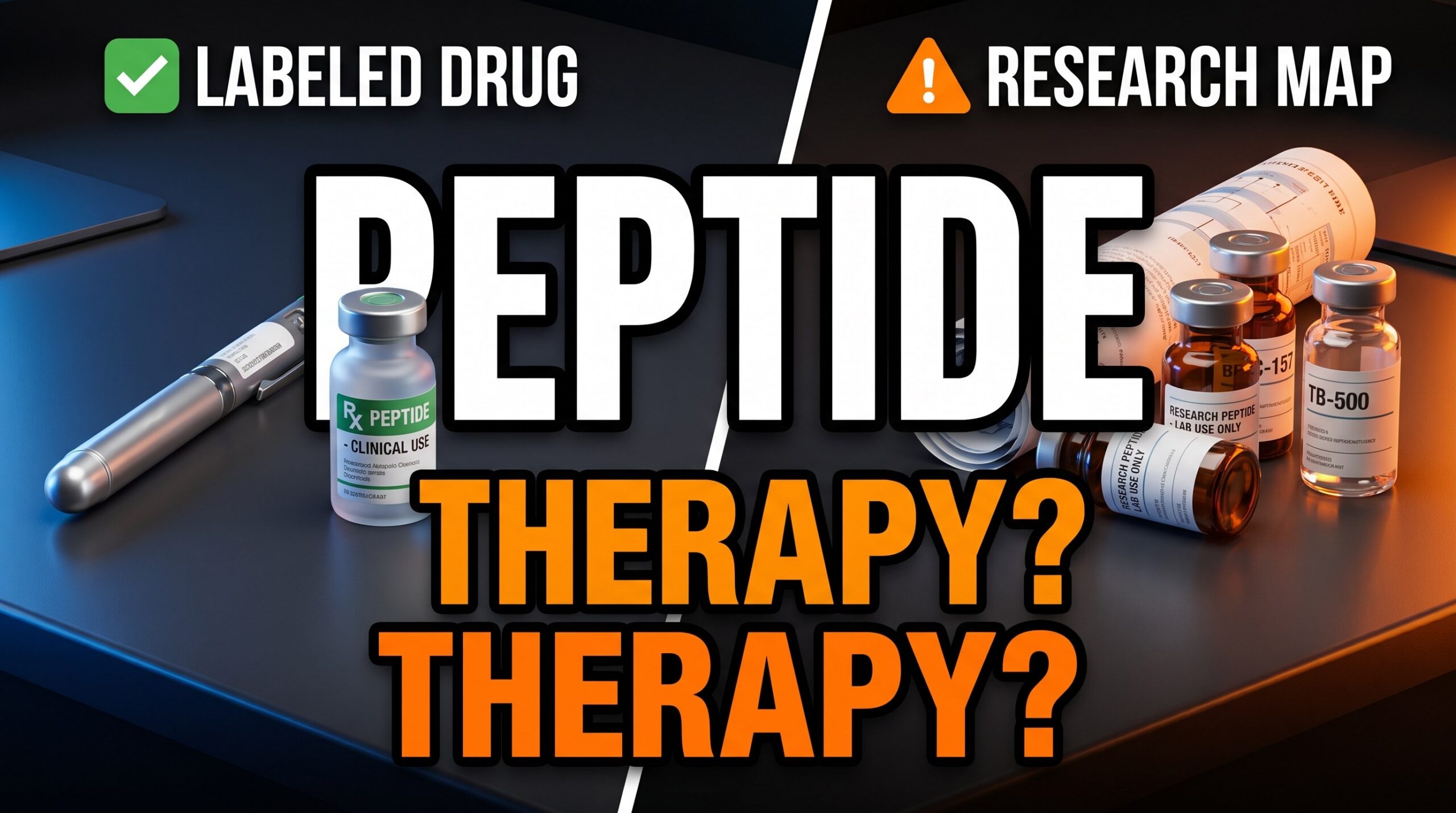 Peptide therapy hub featured thumbnail — highway vs dirt-trail map, education only