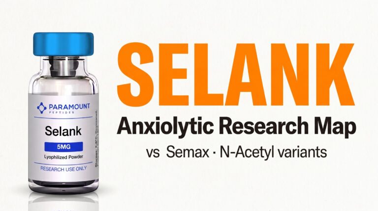 Selank Paramount research vial — Selank vs Semax research map